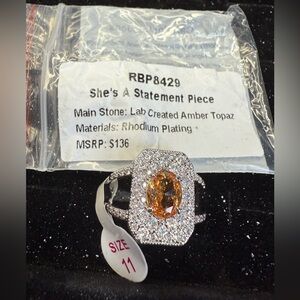 She's A Statement Piece Amber Topaz Ring